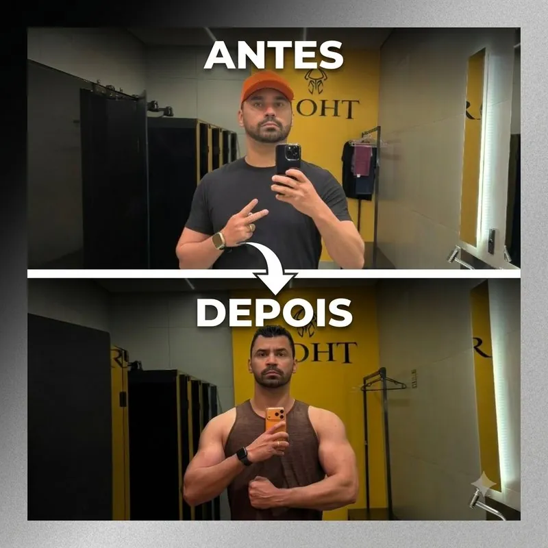 Comparação antes e depois de começar a treinar